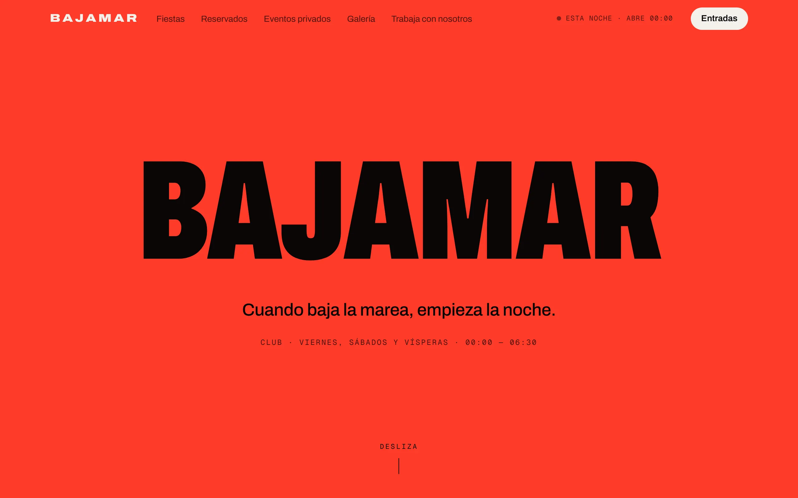 Web de Bajamar Club en el ordenador