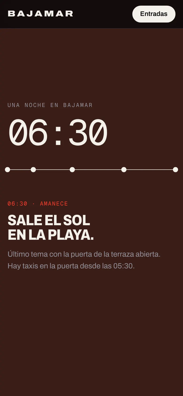 Web de Bajamar Club en el móvil